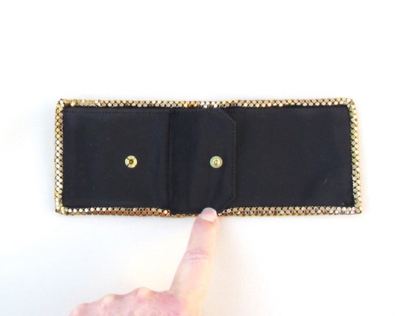 Vintage gold mesh wallet, 1950's evening wallet, … - image 4