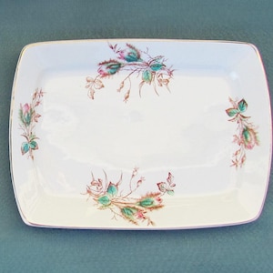 Antique Moss Rose ironstone platter