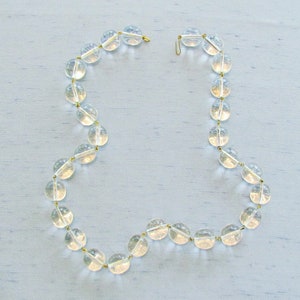 Vintage pools of light necklace, 23 long necklace of rock crystal beads image 2