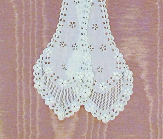 Antique embroidered jabot, Victorian neckline tri… - image 3