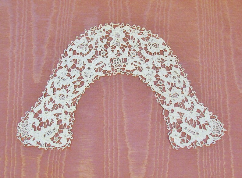 Antique lace collar handmade needle lace collar off white Etsy