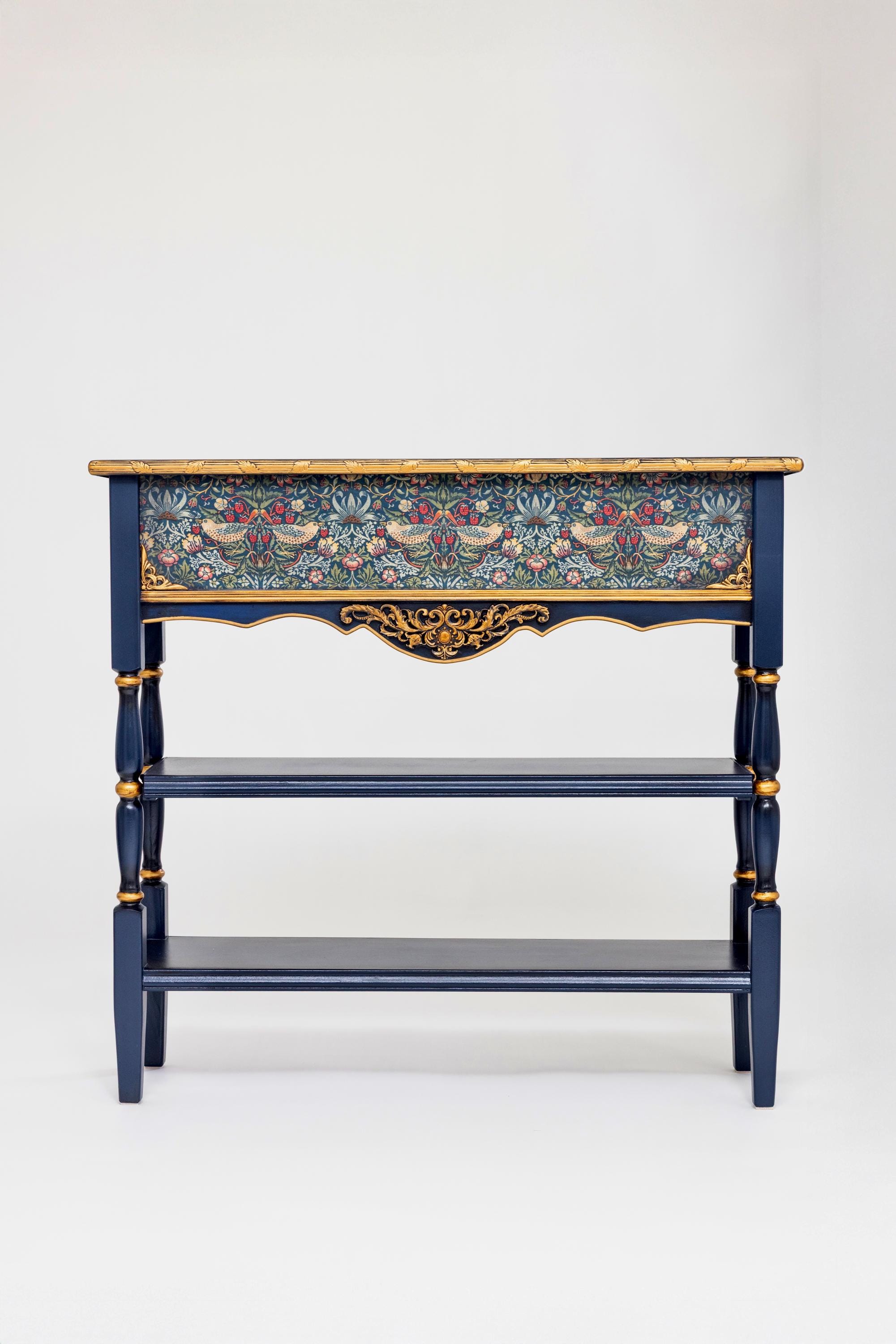 William Morris Inspired Console Table | Hand Painted Botanical Entry ...