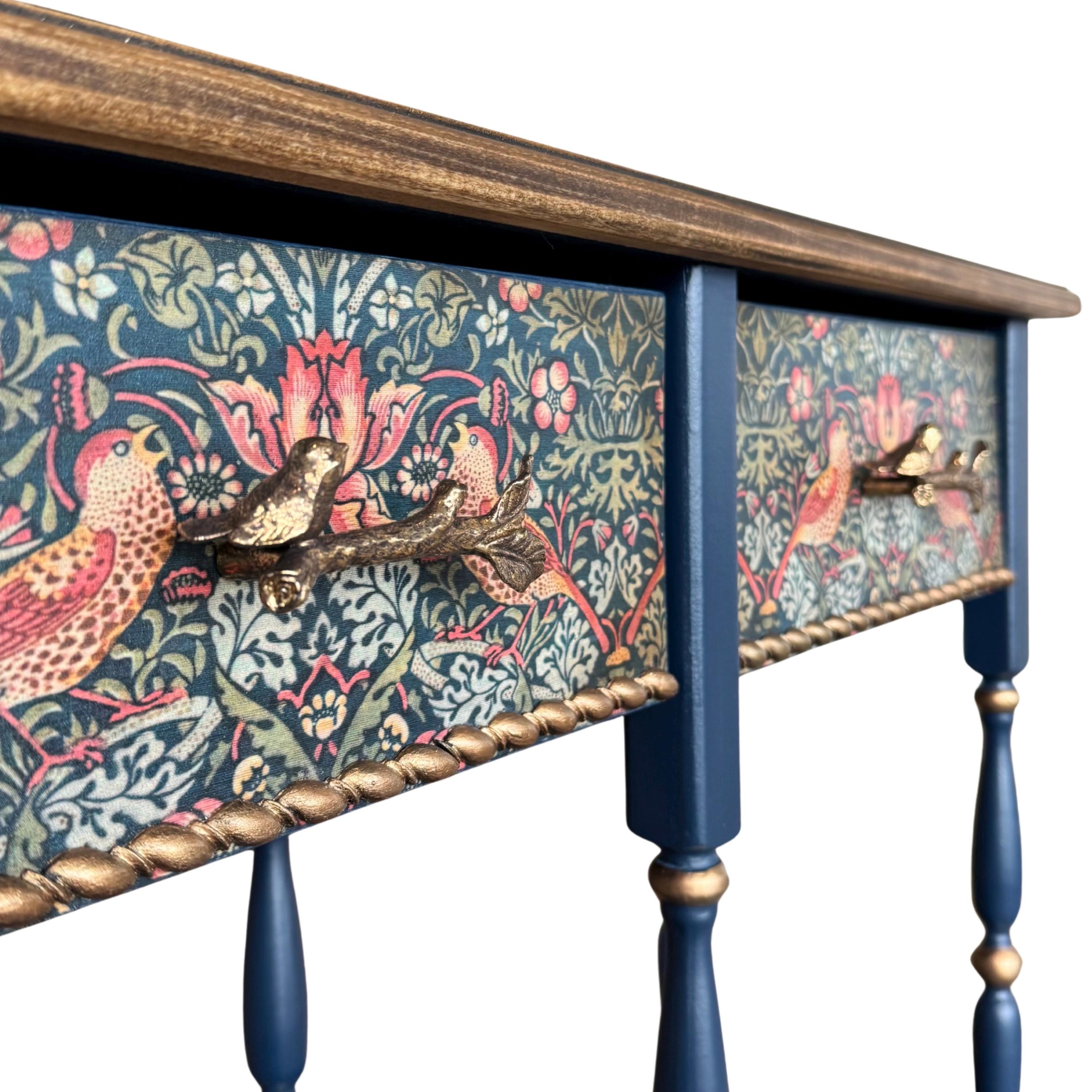 William Morris Inspired Console Table | Hand Painted Botanical Entry ...