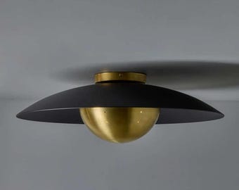 Brass Dome Ceiling Light: Mid-Century Modern Flush Mount light