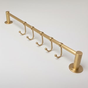 Brass Curtain Rail With S Hooks: Kitchen Pot Rails Rods Hanging Organizer, Pannenrek