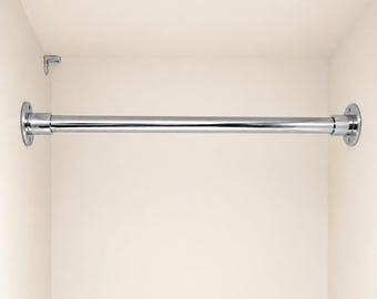 Modern Brass Closet Rod Wall Mounted Wardrobe Rail Minimalist Heavy Duty Clothes Hanging Bar