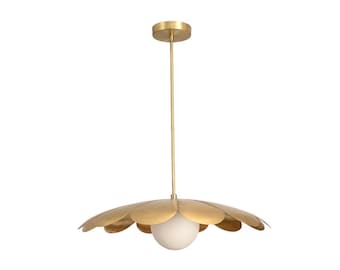1 Light Flower Globe Mid Century Brass Sputnik chandelier light Fixture