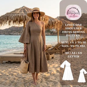 asymmetrical hem dress pattern Asymmetrical Dress Sewing Pattern | Summer Midi Dress Pattern | Off-shoulder Dress Pattern | 9 SIZES | Digital PDF Sewing Pattern