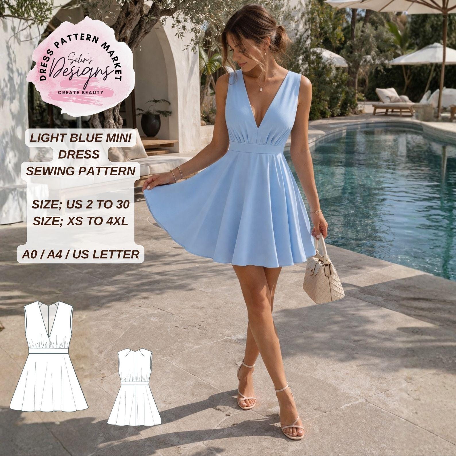 slim fit dress slacks Black Fit and Flare Mini Dress - V-Neck Bubble Hem with Tie Straps main image 0