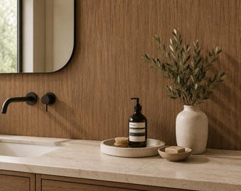 Brown Wood Wallpaper | Non-Woven Wall Covering | Rustic Wood Look Wallpaper | Natural Timber Effect Decor