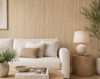 Wood Wallpaper | Traditional Non-Woven | Modern Textured Wallcovering | Neutral Wood Look Wallpaper| Wood Panel Wallpaper | Beige Wallpaper