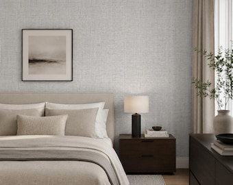 Gray Geometric Wallpaper | Modern Non-Woven Wall Covering | Contemporary Neutral Wallpaper | Minimalist Geometric Home Decor