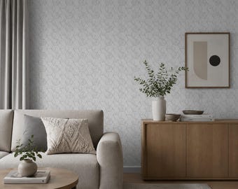 Silver & Gray Geometric Wallpaper | Modern Non-Woven Wall Covering  | Contemporary Accent Wall | Luxury Textured Wallpaper