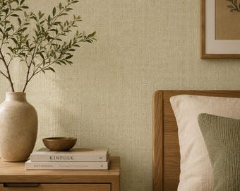 Ivory Textured Wallpaper | Elegant Neutral Non-Woven Wall Covering | Minimalist Modern Luxury Wall Decor | Peel & Paste Look