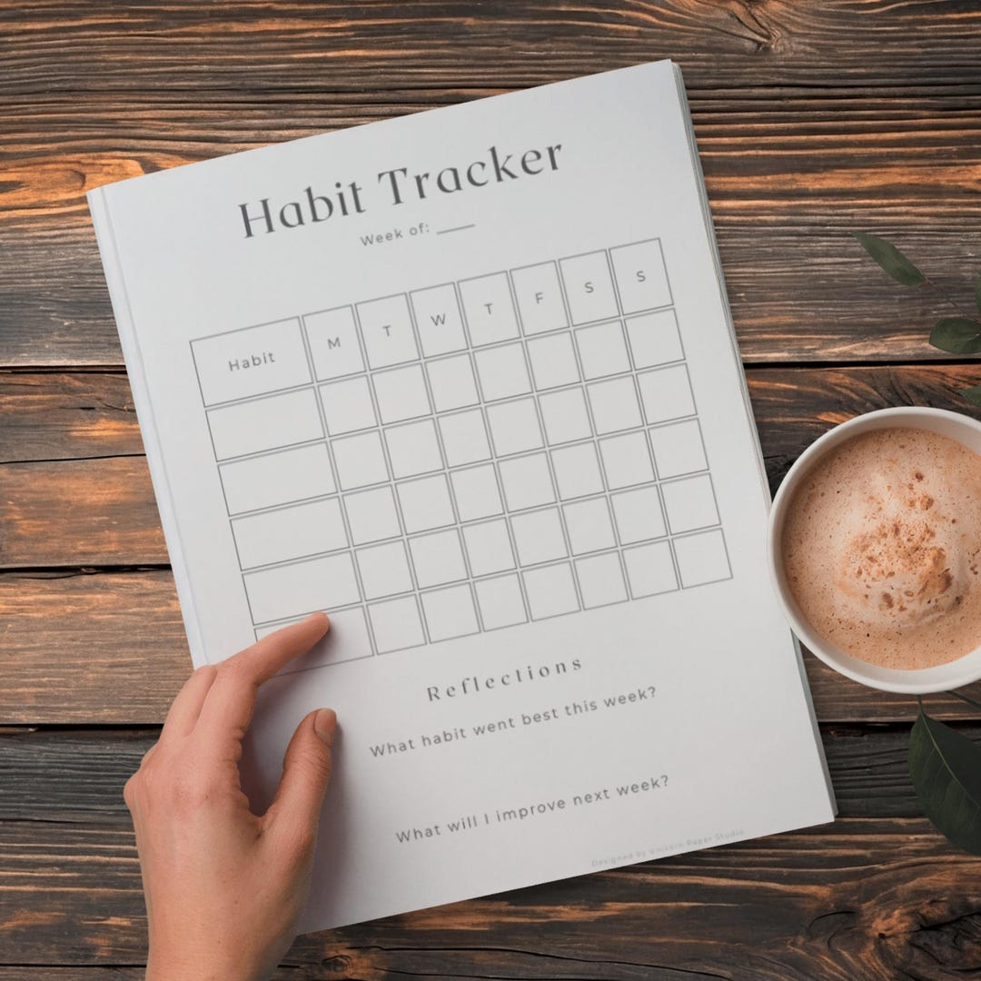 Minimalist Habit Tracker Printable | Daily Tracking Sheet (PDF Download ...
