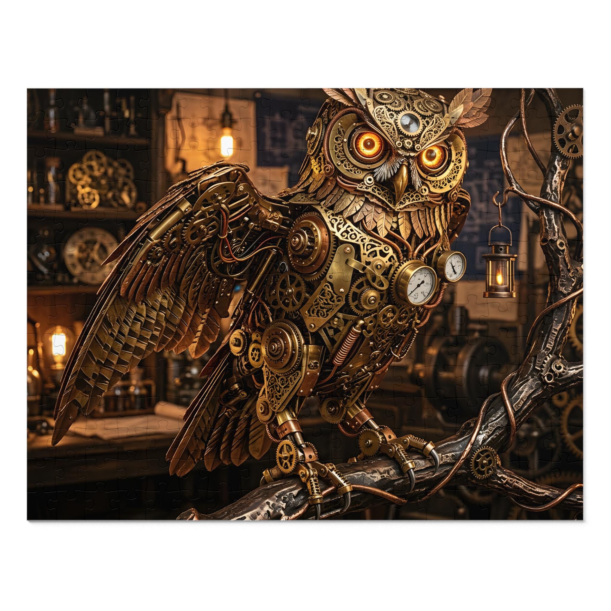 Steampunk Owl Jigsaw Puzzle | Intricate Mechanical Bird Puzzle for Adults | 252 500 1000 Piece Hard 