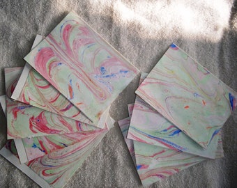 Marbled Project Life Cards, ATC, set of 9, 3" X 4", one-of-a-kind set