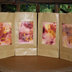 Marbled Kraft Paper Gift Bags, set of 4, 4.6&quot; X  2.9&quot; X 8.6&quot;