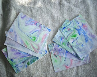 Marbled Project Life Cards, ATC, set of 9, 3" X 4", one-of-a-kind set