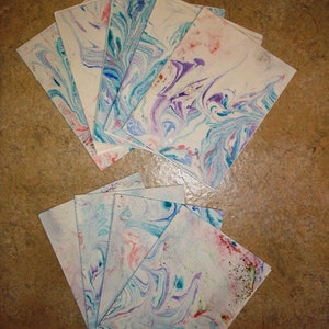 Marbré d’ensemble de projet vie cartes, ATC, de 9, 3 "X 4", one-of-a-kind ensemble