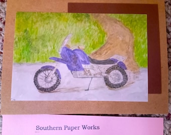 ADV Motorcycle card or print, "Any Road is Good", six 5.5" X 4" cards, 4.5" X 3" or 9" X 12" print