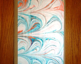 Marbled Traveler's 40 Page Notebook, 4" X 8", unique design