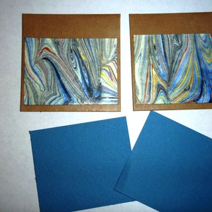 Marbled envelopes with color coordinated tags, set of 2, 3&quot; X 3&quot;, favors gifts, organization