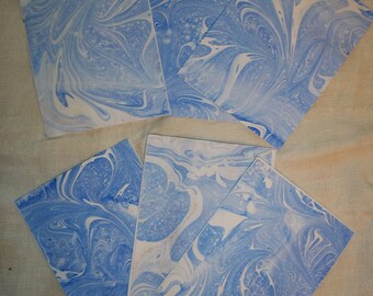 Marbled Project Life Cards, ATC, set of 6, 3" X 4", one-of-a-kind set