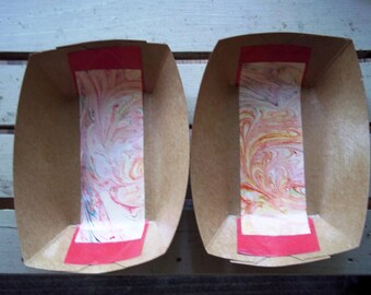 Marbled Paper Tray, 6.5" X 5", Set of two
