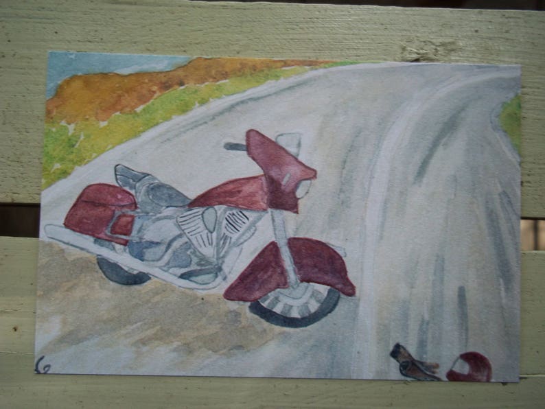 Original Watercolor Print of Ready to Roll, 3 X 4.5 or 9 X 12 image 1
