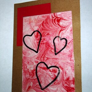 À la main en marbre la Saint-Valentin carte, carte d’amour, la Saint-Valentin, unique en papier kraft