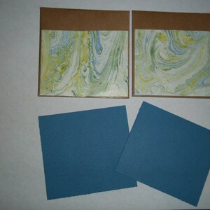 Enveloppes marbrés avec des étiquettes, ensemble de 2, 3 "X 3", don de tags, cartes message, pleine conscience, des faveurs, unique en son genre