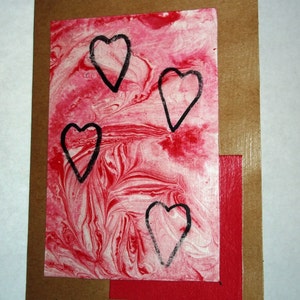 À la main de marbre carte de la Saint-Valentin, one-of-a-kind, lettre, message d’amour d’amour