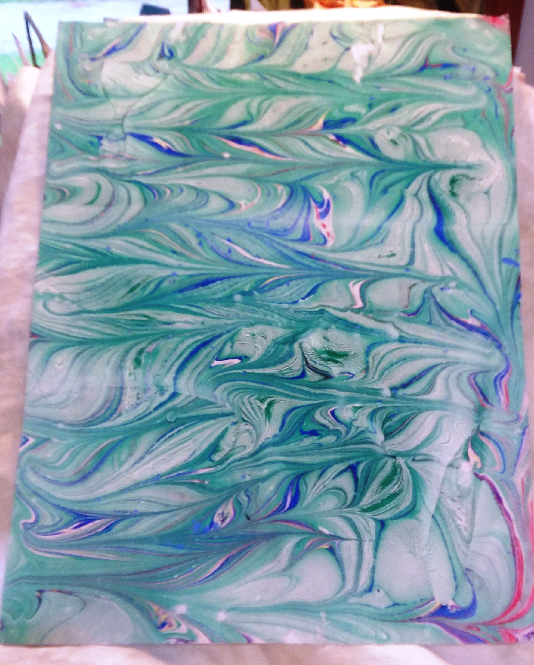 Custom Cards and Journals from the Same Piece of Marbled Paper