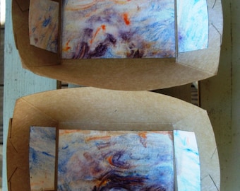 Marbled Kraft Paper Tray, 6.5" X 5", Set of Two