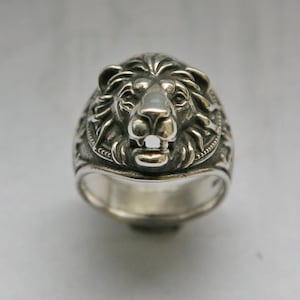 Lion head head sterling silver ring 925. Lion ring for man, Ring for man, Bikers ring, Silver ring for man, gift for men.