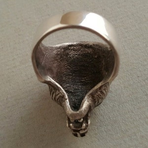 Bikers ring, Bear head sterling silver 925 ring, Good gift, Sterling silver ring, ring for man, Grizzly bear ring. gift for men. image 4