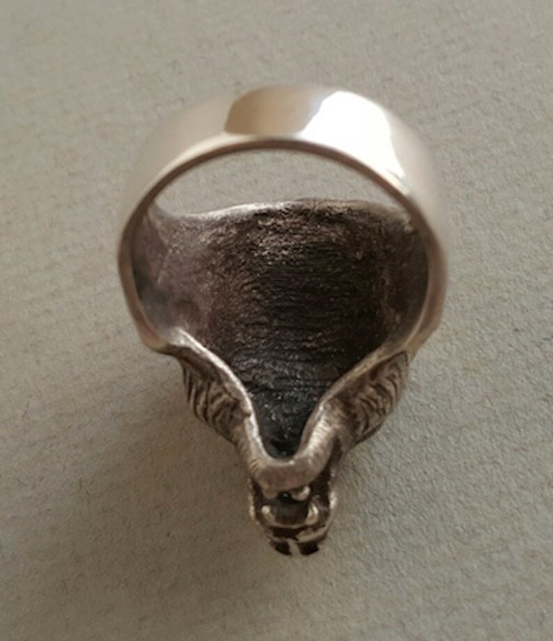 Bikers ring, Bear head sterling silver 925 ring, Good gift, Sterling silver ring, ring for man, Grizzly bear ring. gift for men. image 4