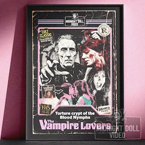 ヴァンパイア・ラヴァーズ（1970）ポスター - VHSトリビュートアート - クリストファー・リー ハマーホラー装飾