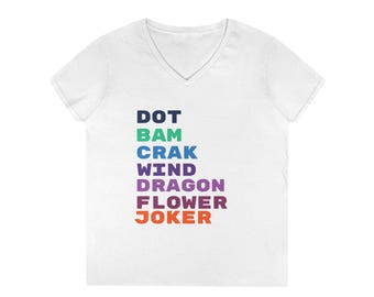 Minimalist Mahjong Suits - Modern Ladies' V-Neck T-Shirt