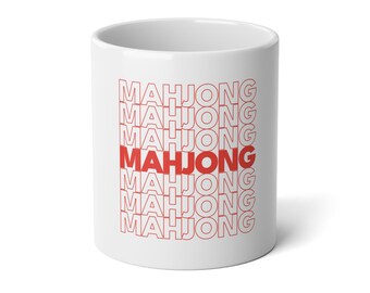 Mahjong Takeout Bag Inspired Oversized Ceramic Mug (20oz)