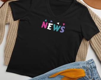 Show your love for NEWS! Women's soft v-neck t-shirt.