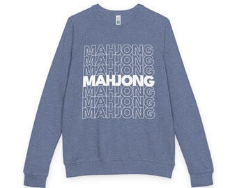French Terry Mahjong Unisex Crewneck! "Thank You" takeout bag style...but for mahjong!