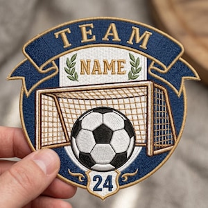 Toppa personalizzata con nome e numero del portiere di calcio, toppe ricamate personalizzate con nome e nome della squadra di calcio per giacca, zaino e cappello.