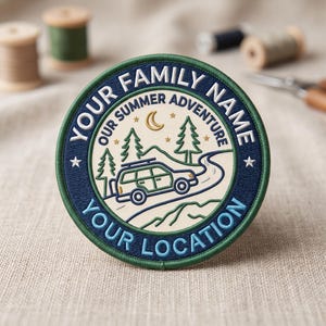 Benutzerdefinierte Familien Urlaub Patch, personalisierte Sommer Reise Strand Ausflug Familienname wasserdicht Patch Aufbügeln aufnähen Hook Loop Geschenke