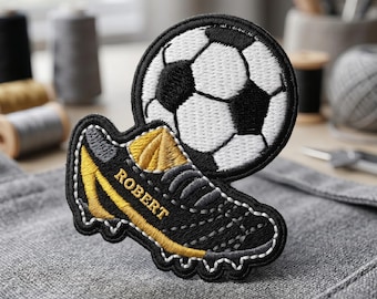 Custom Embroidered Soccer Cleat Patch, Personalized Sports Team Iron On Emblem