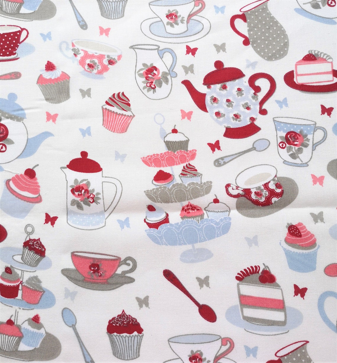 Cotton Fabric Afternoon Tea Fabric Etsy Hong Kong