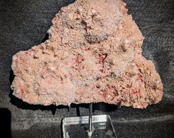 Pink Mordenite Crystal on Basalt | Indian Zeolite Mineral Specimen | Collector Display Piece