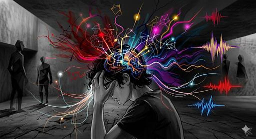 Autism Sensory Overload Brain Illustration | Neurodivergent Burnout Art ...
