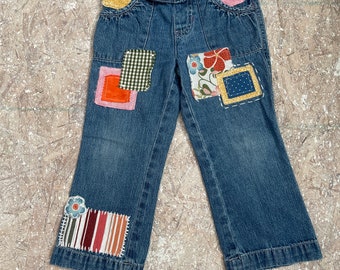Toddler girls handmade upcycled jeans